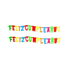 Cartel feliz cumpleaños neón