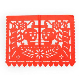 Mantel naranja Día de Muertos