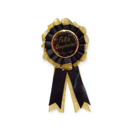 Broche Feliz Cumpleaños Negro