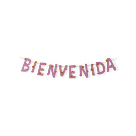 Banderín Bienvenida rosa/azul