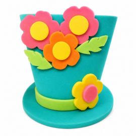 Sombrero hule espuma flores