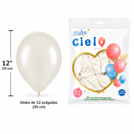 Globo látex num. 12 blanco...