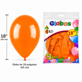 Globo látex num. 18 naranja...