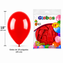 Globo látex num. 18 rojo...