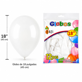 Globo látex num. 18 blanco...