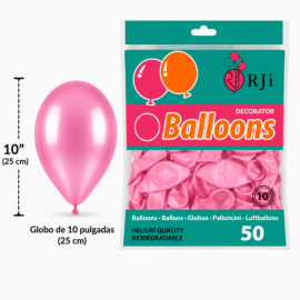 Globo látex num. 10 rosa...