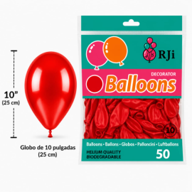 Globo látex num 10 rojo RJI...