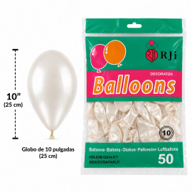 Globo látex num 10 blanco...