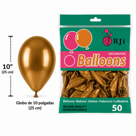 Globo látex num. 10 dorado...