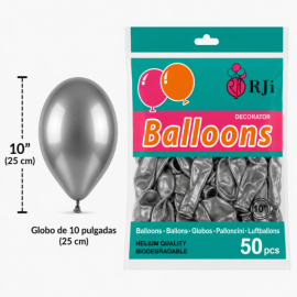 Globo látex num.10 plata...
