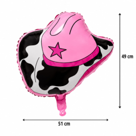 Globo sombrero vaquero rosa