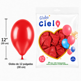 Globo latex num. 12 Rojo...