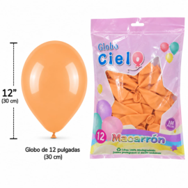 Globo latex num. 12 durazno...