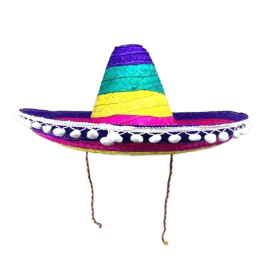 Sombrero de palma multicolor