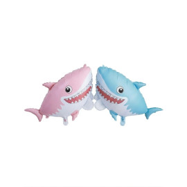 Tiburón rosa y azul